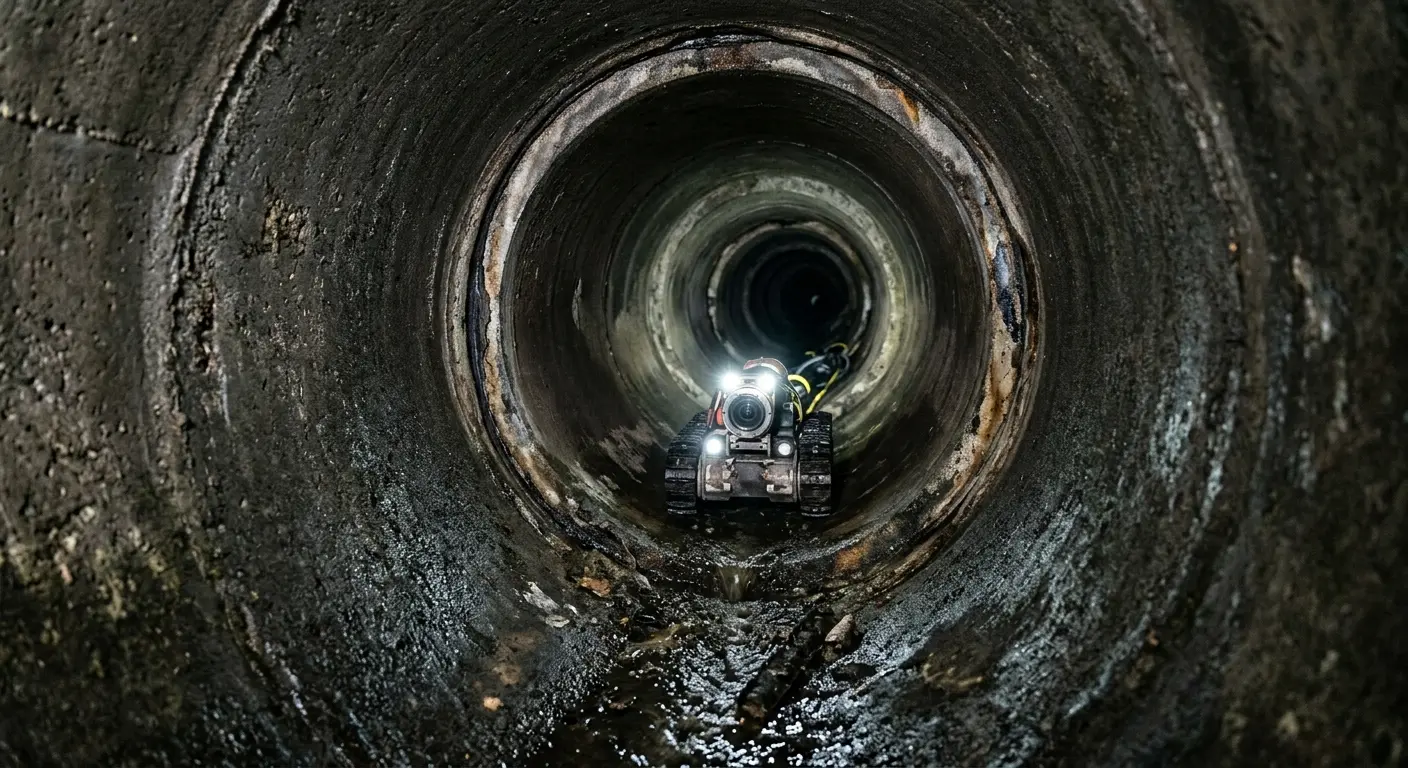 Robotic sewer camera inspecting pipe interior for Sewer Line Repair in Chicago Ridge